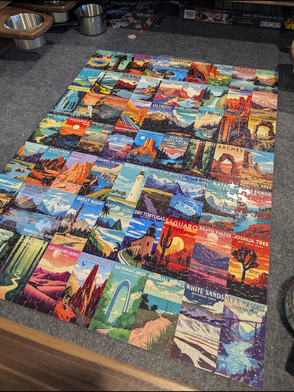 National Parks 1000 Piece Jigsaw Puzzle Collage - Vibrant Multicolor